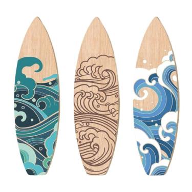 Imagem de IEUDNS 3x Placa de Parede para Decoração de Prancha de Surfe Placa de Parede Decorativa Elegante para Quarto Tropical Evento Bar Café Sala de Praia