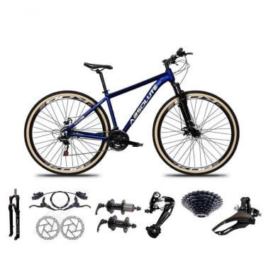 Imagem de Bicicleta Aro 29 Absolute Nero 5 Freio Hidráulico K7 27v Garfo Com Trava Pneu Com Faixa - Azul Tam.21