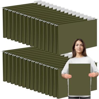 Imagem de Dispowreath Pacote com 30, 11 x 17 pastas de arquivo com capacidade extra para organizador de armário de arquivo, pastas suspensas expansíveis resistentes, abas de plástico transparente ajustáveis de