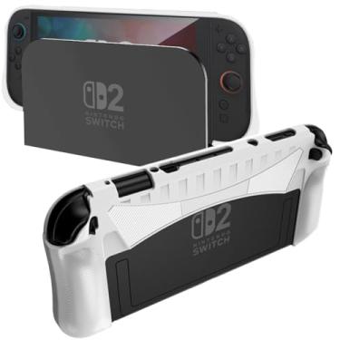 Imagem de NINKI Capa encaixável para Nintendo Switch 2 2025 com armazenamento de cartões de jogo, suporte de TPU fino antiarranhões ergonômico interruptor amortecedor 2 envoltórios de proteção para Nintendo