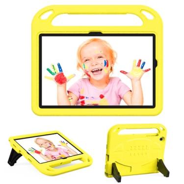 Imagem de YWYNI Capa infantil para Samsung Galaxy Tab A9 Plus de 28 cm, capa protetora à prova de choque com suporte para Galaxy Tab A9+ 28 cm 2023 (SM-X210/X216/X218) - Amarelo