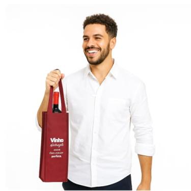 Imagem de Sacola para Garrafa de Vinho – Embalagem para Presente Simples e Elegante