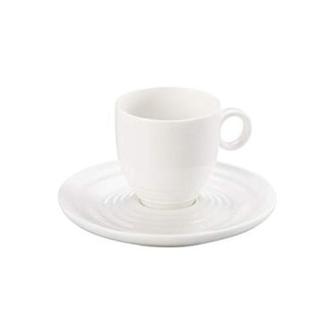 Imagem de Conjunto 6 Xícaras P/café C/píres De Porcelana Super White Wave 90ml Lyor Branco Único