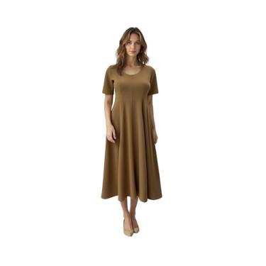 Imagem de Star Vixen Vestido feminino longo Fit'n'Flare de 114 cm, Cinzento-acastan, GG