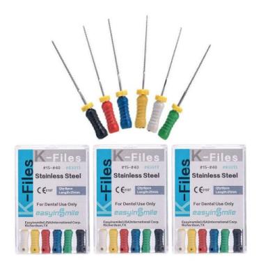 Imagem de Arquivos de canal radicular dentário SNAWOP para uso manual em aço ino