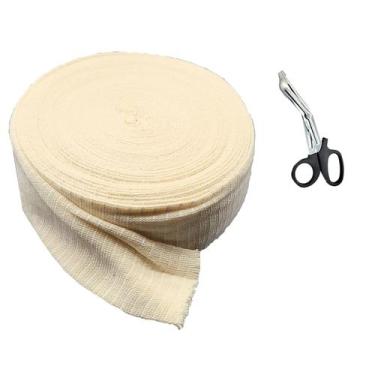 Imagem de Bandagem tubular elástica Medcore tamanho A 4cm x 10m com tesoura