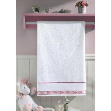 Imagem de Toalha de Lavabo Dohler Para Bordar Baby Kids Unicórnio, Branco, 30x45