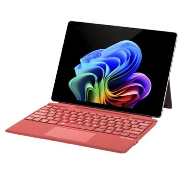 Imagem de mobee Capa tipo para Microsoft Surface Pro 11 / Pro 10 / Pro 9 / Pro 8 / Pro X, 13 polegadas, teclado sem fio Bluetooth com retroiluminação de 7 cores e suporte para caneta (vermelha)