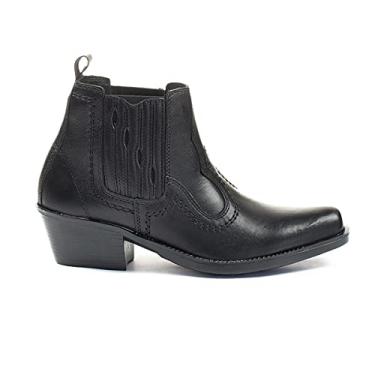 Imagem de Bota Country Masculina Bico Fino Cano Médio em Couto Legítimo Preto Kapell (39)