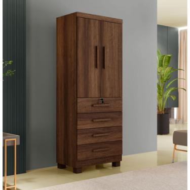 Imagem de Guarda Roupa New Maia 2 Portas 4 Gavetas com Chave Benetil Móveis - Imbuia