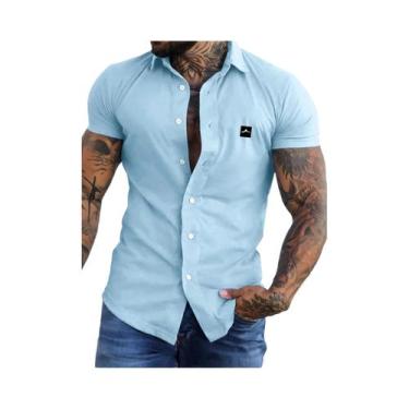 Imagem de Cardigan Masculino Verão - Manga Curta, Casual e Estiloso, BR-M, Azul
