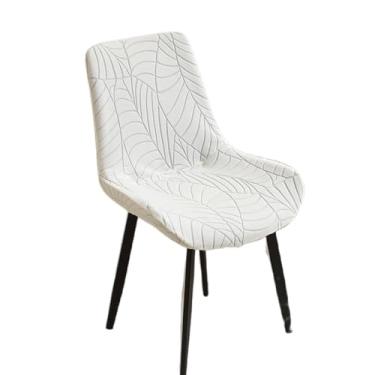 Imagem de Capas para cadeiras curvas com estampa de folhas jacquard, 1/2/4/6 peças, elásticas, protetoras de assento para hotel, casamento, cozinha e banquete (2 peças/capa bege A1)