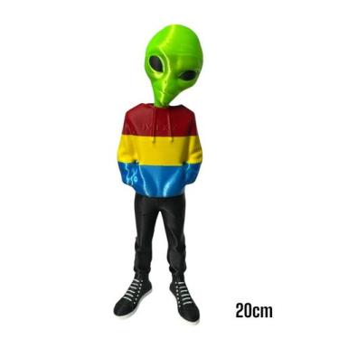 Imagem de Boneco Et 20cm Com Blusa Alienígena Extraterrestre - FLEX3D