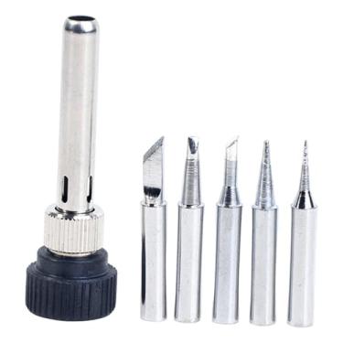 Imagem de Bothyi Kit com 5 pontas de ferro de solda com base de cobre, compatível com estação de solda 936, ferro de galvanoplastia resistente e universal
