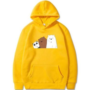 Imagem de Moletom Canguru Feminino Desenho Urso Sem Curso Panda Polar Casaco - N