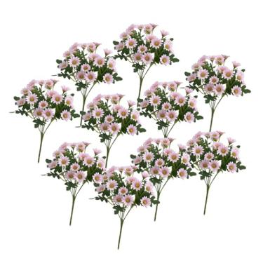 Imagem de WeiLaiKeQi 10 Pacotes de Flores de Seda Artificiais Flores Falsas para Área Externa Falsas para Pendurar Plantas Vaso Quintal Gramado Caminho, Rosa