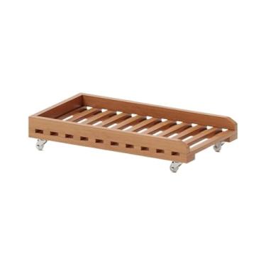 Imagem de Suporte de CPU Suporte de CPU Rack de armazenamento de escritório portátil móvel PC Host Suporte Prateleira Rack de dissipação de calor com rodas Suporte de CPU (Natural)