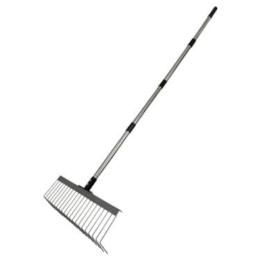 Imagem de Baoblaze Ancinho de gramado para paisagismo, cabo de emenda de metal resistente e multifuncional para de detritos profundos, design ergonômico de 40 cm, 160 Cm 4 Seções