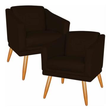 Imagem de Kit 02 Poltronas Decorativa Para Recepção Escritório Salão Beleza Sala