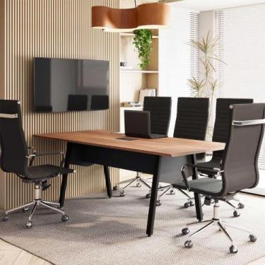 Imagem de Mesa de Reunião 2,0m para 8 Pessoas c/ Caixa de Tomadas F5 - F5 Office