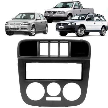 Imagem de Moldura painel gol g4 05/08 1 din prata furo 3 botoes volksw - Ecarfra