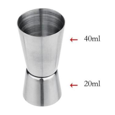 Imagem de Dosador Bebidas Duplo 40ml 20ml Inox Medidor Dosar Drinks - XDX