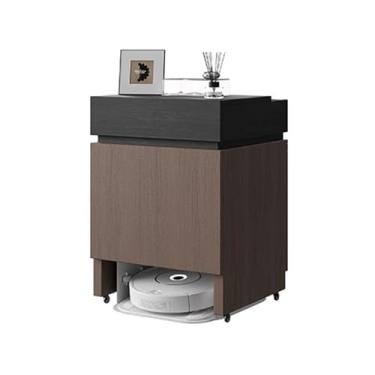 Imagem de Organizador de varredora de armário de armazenamento, sala de estar, aparador criativo, vassoura de armazenamento para sala de estar (grão de madeira + madeira de nogueira, 0,5 m)