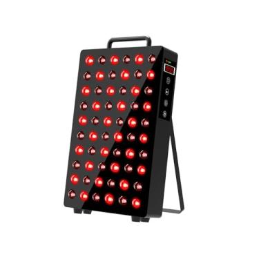 Imagem de Painel de terapia vermelho 105 W com 60 LEDs de chip duplo (630/660/810/850/940 nm) – Luz infravermelha próxima de alta potência para bem-estar e relaxamento facial e corpo (preto)