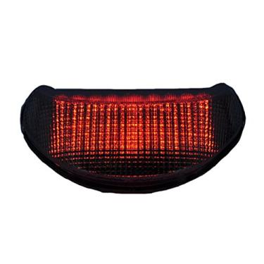 Imagem de Lente fumê luzes traseiras de LED para motocicleta, luz traseira de freio com indicadores de luz de seta integrados para Kawasaki 99-04 ZX-12R