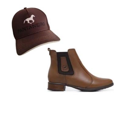 Imagem de Bota couro legitimo montaria + bone bordado - PANTANEIRO, Havana, 38