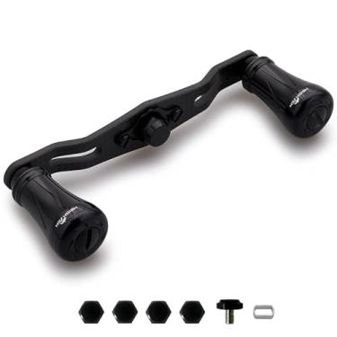 Imagem de HEIGHTEN Carretel de pesca de 85 mm/95 mm para Shimano Daiwa Abu Garcia Penn Kaking Lew's Baitcasting Reel Power Crank Acessório (preto, alça de 95 mm botão de 19 mm) (0997)