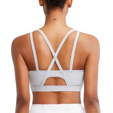 Imagem de Sutiã esportivo RUNNING GIRL High Support Criss-Cross Back cinza XL