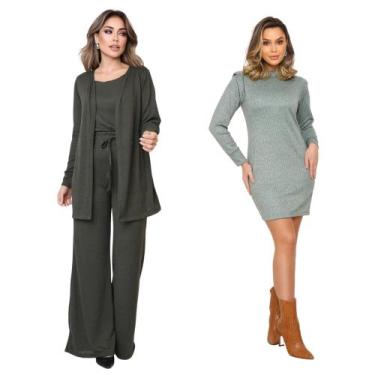 Imagem de Conjunto Feminino 3 peças + Vestido De Lanzinha Com Forro - La Germani