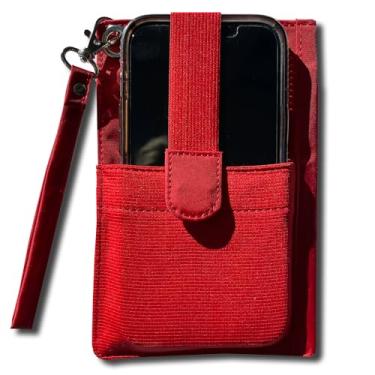 Imagem de Big Skinny Carteira feminina Plus Myphone Bi Fold Slim Plum Dot para pulso, batom vermelho