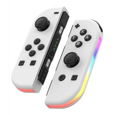 Imagem de Wireless RGB Joy-Con Controller for Switch/OLED, Vibration Motion Sensor, Bluetooth, Type-C, 12 Color Options (White)
