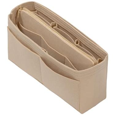 Imagem de Organizador de bolsa com zíper e bolsa de feltro para bolsa de mão para LV Speedy Neverfull, Bege, Medium