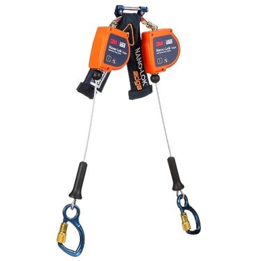 Imagem de 3M DBI-SALA Nano-Lok Edge Linha de vida pessoal auto-retrátil de perna dupla 3500286, cabo, mosquetão de alumínio, 2,4 m, classe 2, ANSI