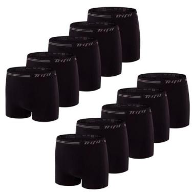 Imagem de Kit Com 10 Cuecas Box Masculina Trifil Sem Costura Microfibra Lisa Bás