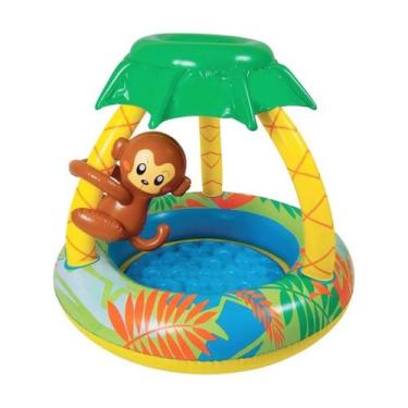 Imagem de Piscina Infantil Inflável 53 Litros com Cobertura Macaquinho 102cm x 8