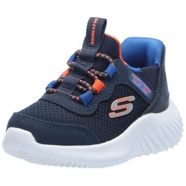 Imagem de Skechers Tênis masculino Bounder-Brisk-Burst, Azul marinho, 11.5 Little Kid