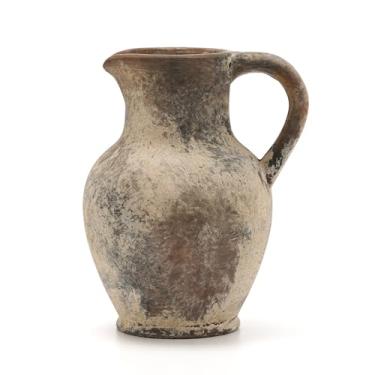 Imagem de SIDUCAL Vaso rústico de cerâmica com alça, vaso de terracota, vasos decorativos minimalistas para decoração de casa, mesa, sala de estar, prateleira, decoração de Natal (cinza)