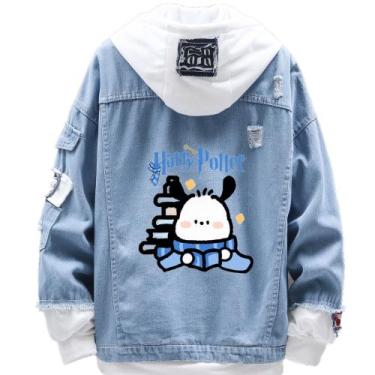 Imagem de Jaqueta jeans de estilo casual com padrão de cachorro Pochacco - WANGT