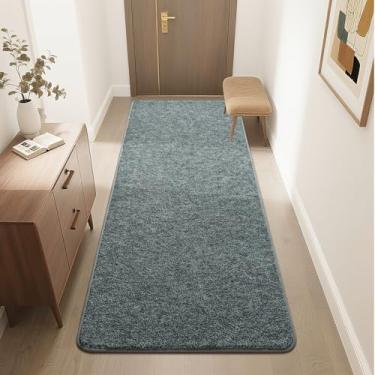 Imagem de HQAYW Tapete de corredor macio de 6 x 15 cm para corredores, tapetes de cabeceira pequenos de espuma viscoelástica espessa para quarto, sala de estar, tapete antiderrapante lavável para decoração de