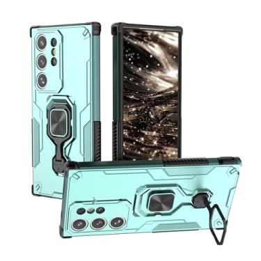 Imagem de SORAKA Capa para Samsung Galaxy S24 Ultra com suporte metálico giratório de 360 graus peça de ferro magnética para suporte magnético para telefone de carro