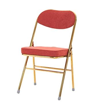 Imagem de NEWCES Cadeira dobrável cadeira dobrável estofada com tecido de veludo cotelê assento de jantar acolchoado para cozinha casa quarto escritório cadeira de evento de reunião forte e resistente (cor: Gd, tamanho: A)