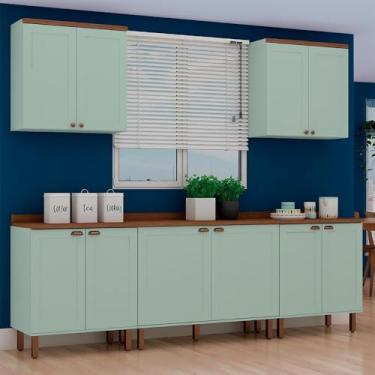 Imagem de Armário de Cozinha Genialflex Iluminata 5 Peças Verde Mint