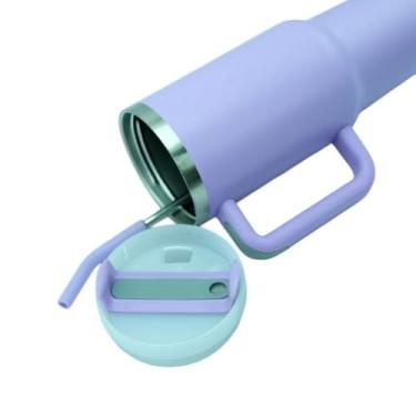 Imagem de Garrafa térmica em aço inoxidável Mantém as bebidas na temperatura ideal Ideal para o ginásio, trabalho, viagens e uso diário (Violeta)