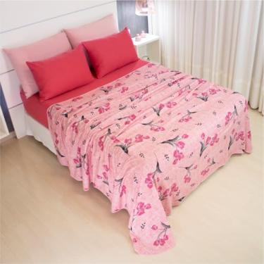 Imagem de Lençol Casal Sem Elástico Malha Estampada 100% Algodão Para Se Cobrir 2,20 x 2,20m Toque Macio, Conforto e Durabilidade Cozzilar (Modelo 12)