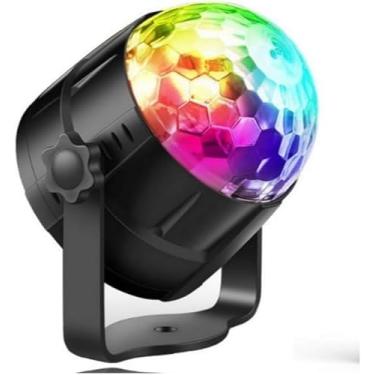 Imagem de Globo de Luz LED RGB Giratório – Projetor de Efeitos para Festas e Eventos