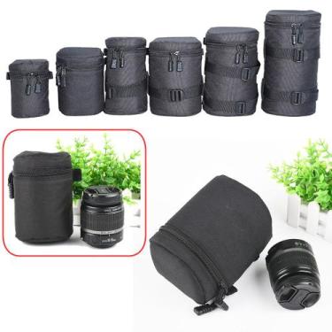 Imagem de Porta Lentes c/ Zíper Acolchoado Bolsa Case Capa Protetora p/ Objetiva